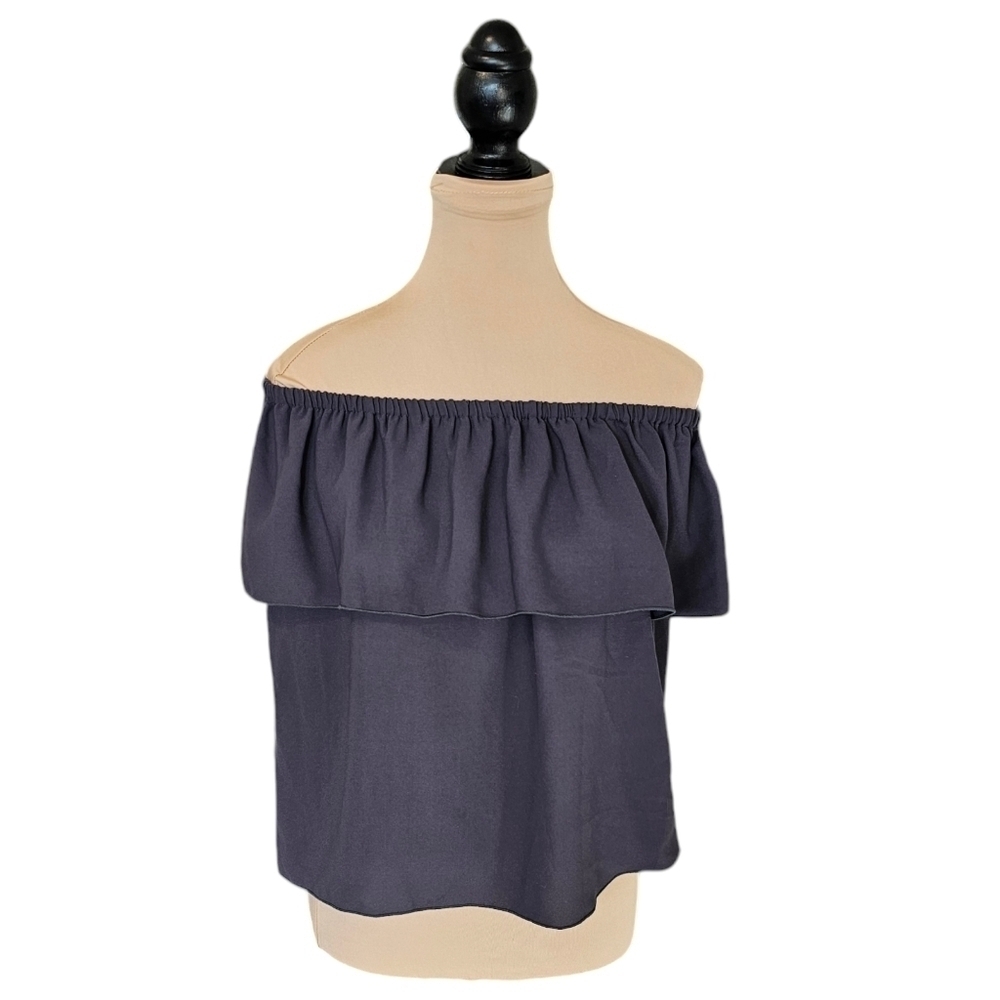Wilfred Dark Grey Flowy Silk Blend Blouse Sz XS